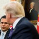 Governor Ricardo Rossello of Puerto Rico speaks with President Donald Trump during a meeting in the Oval Office at the White House on October 19, 2017 in Washington, D.C. Trump and Rossello spoke about the continuing recovery efforts following Hurricane Maria.